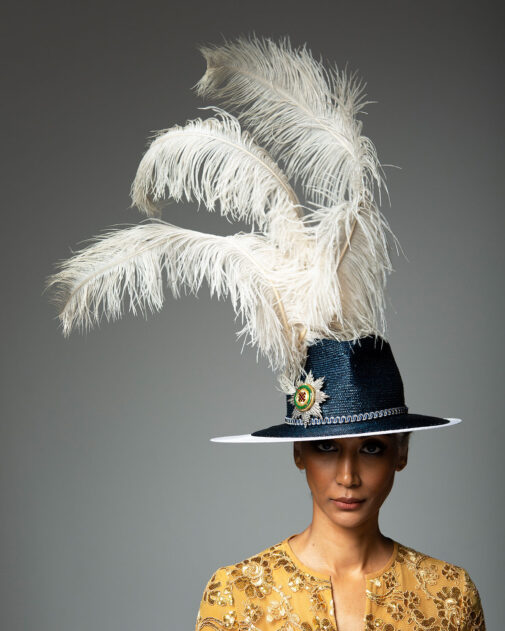 David-Dunkley-Fine-Millinery-King's-Plate-2023-Ostich-Fedora-Millinery-Toronto-hat-shop-224A9001-copy-sm